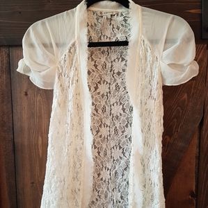 BCBG Generation lace button up top